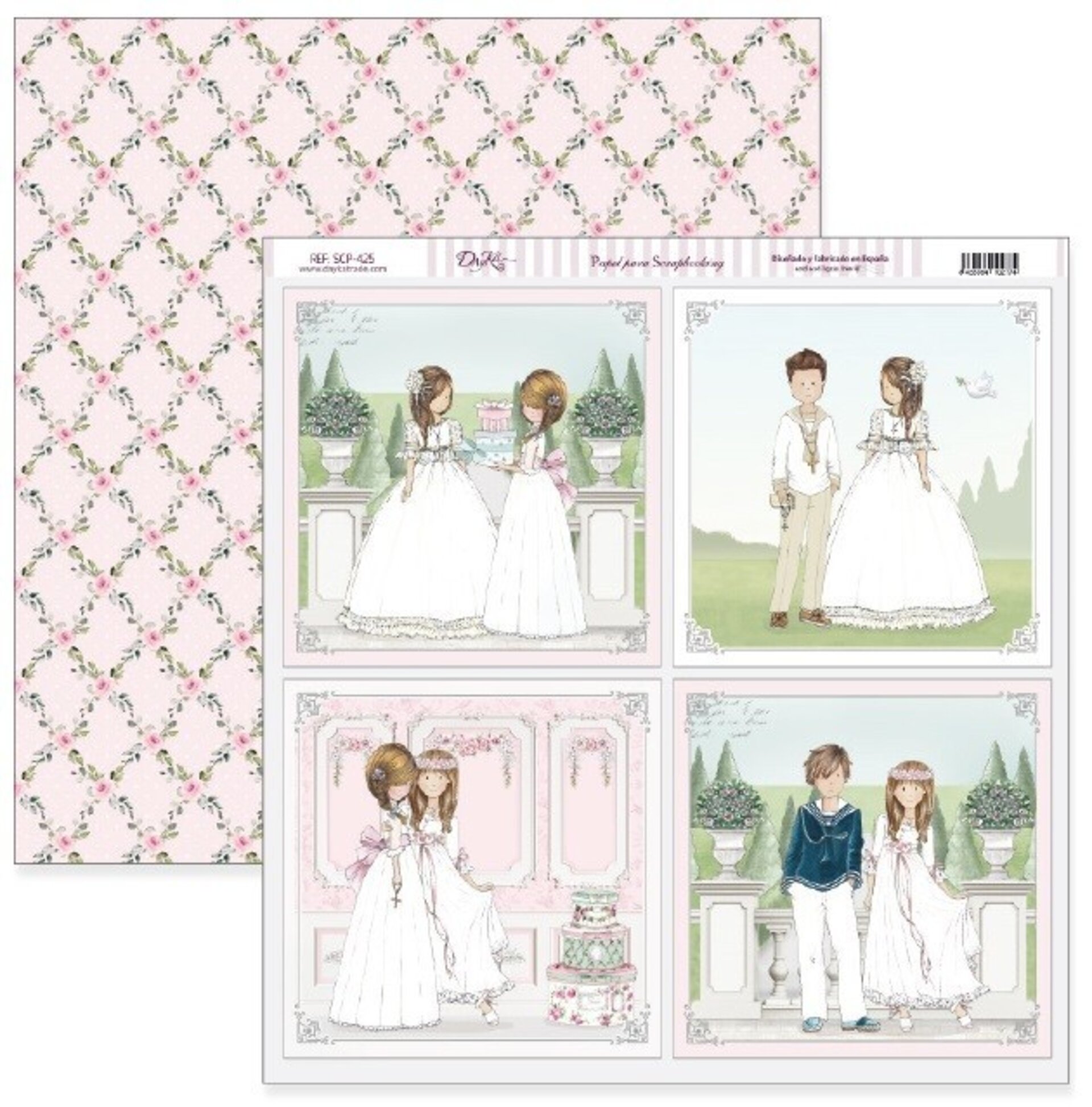 Papel Scrap 30x30 Comunión niña · SCP-425 - 1