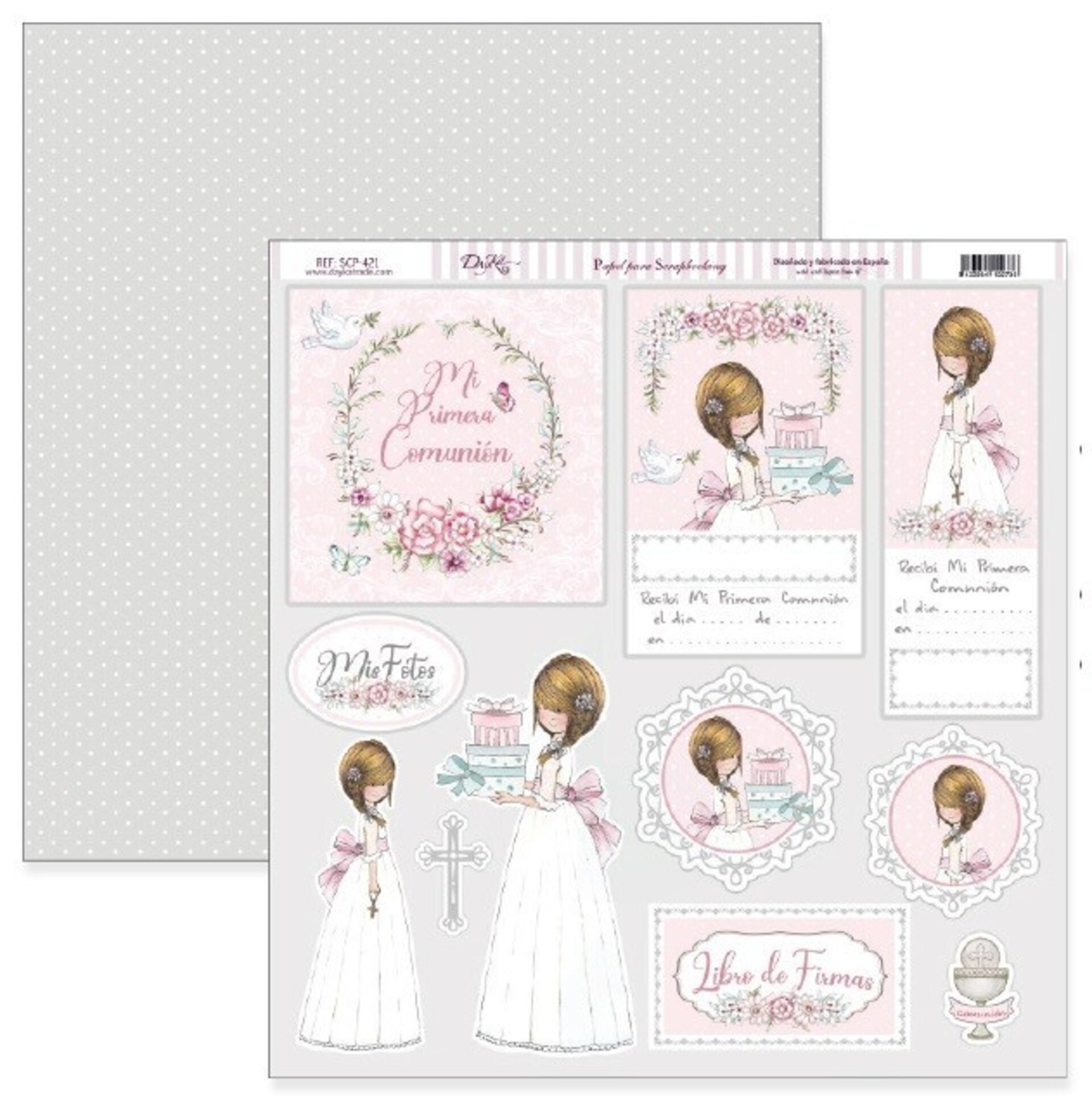 Papel Scrap 30x30 Comunión niña · SCP-421 - 1