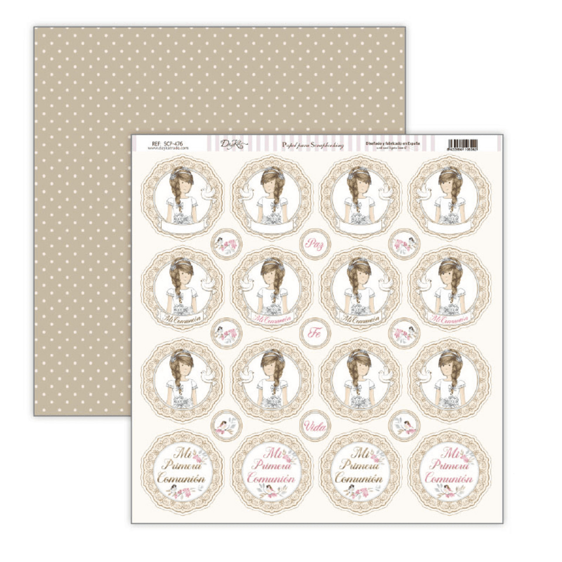 Papel Scrap 30x30 Comunión niña · SCP-476 - 1