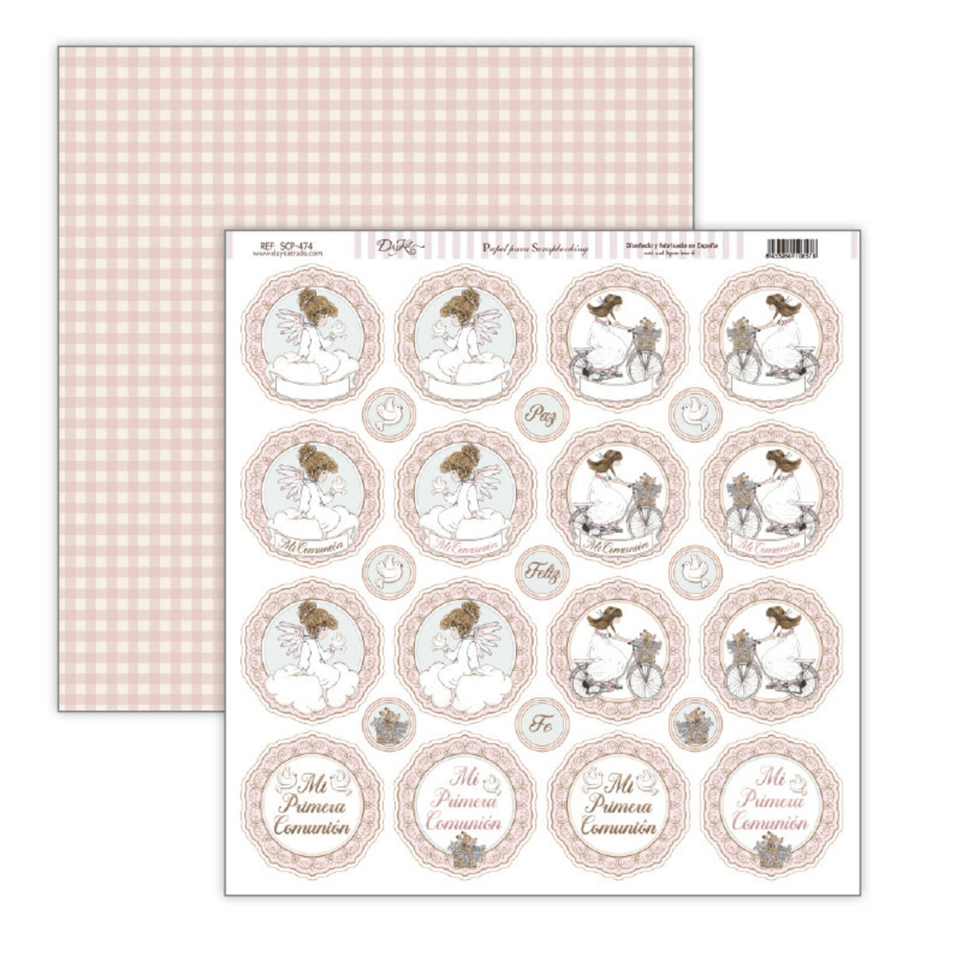 Papel Scrap 30x30 Comunión niña · SCP-474 - 1