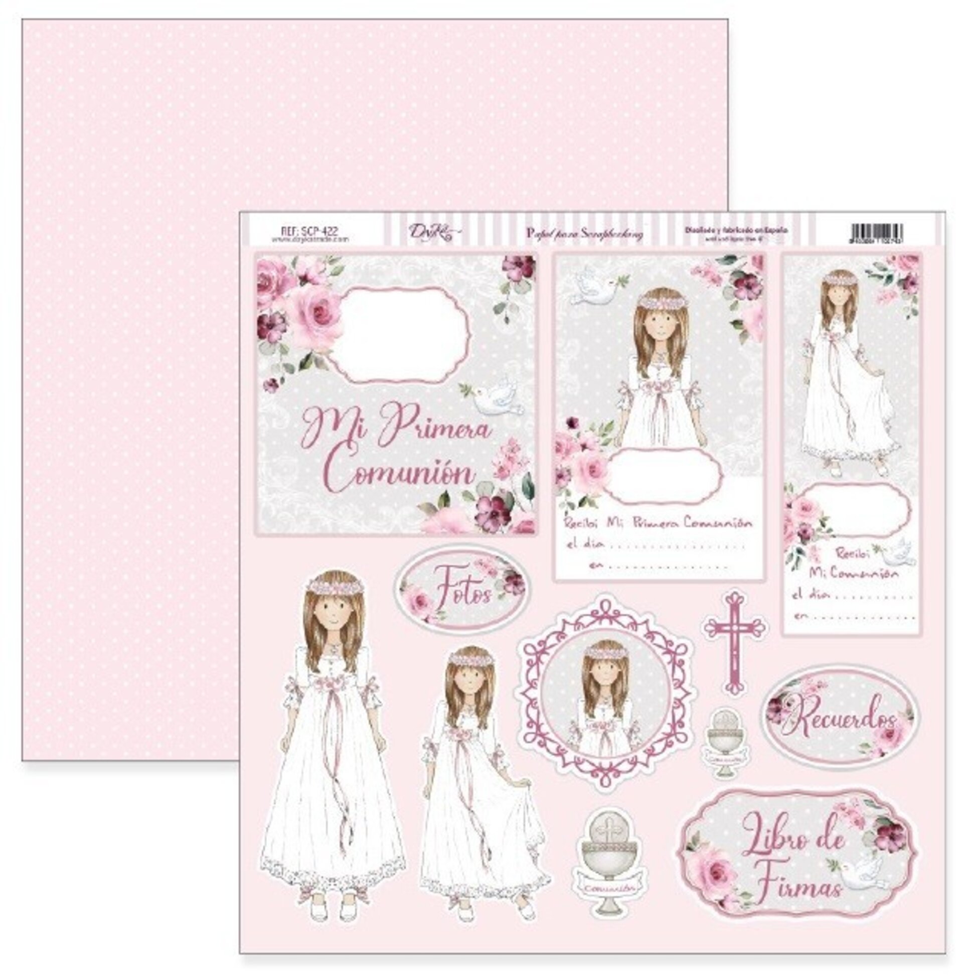 Papel Scrap 30x30 Comunión niña · SCP-422 - 1