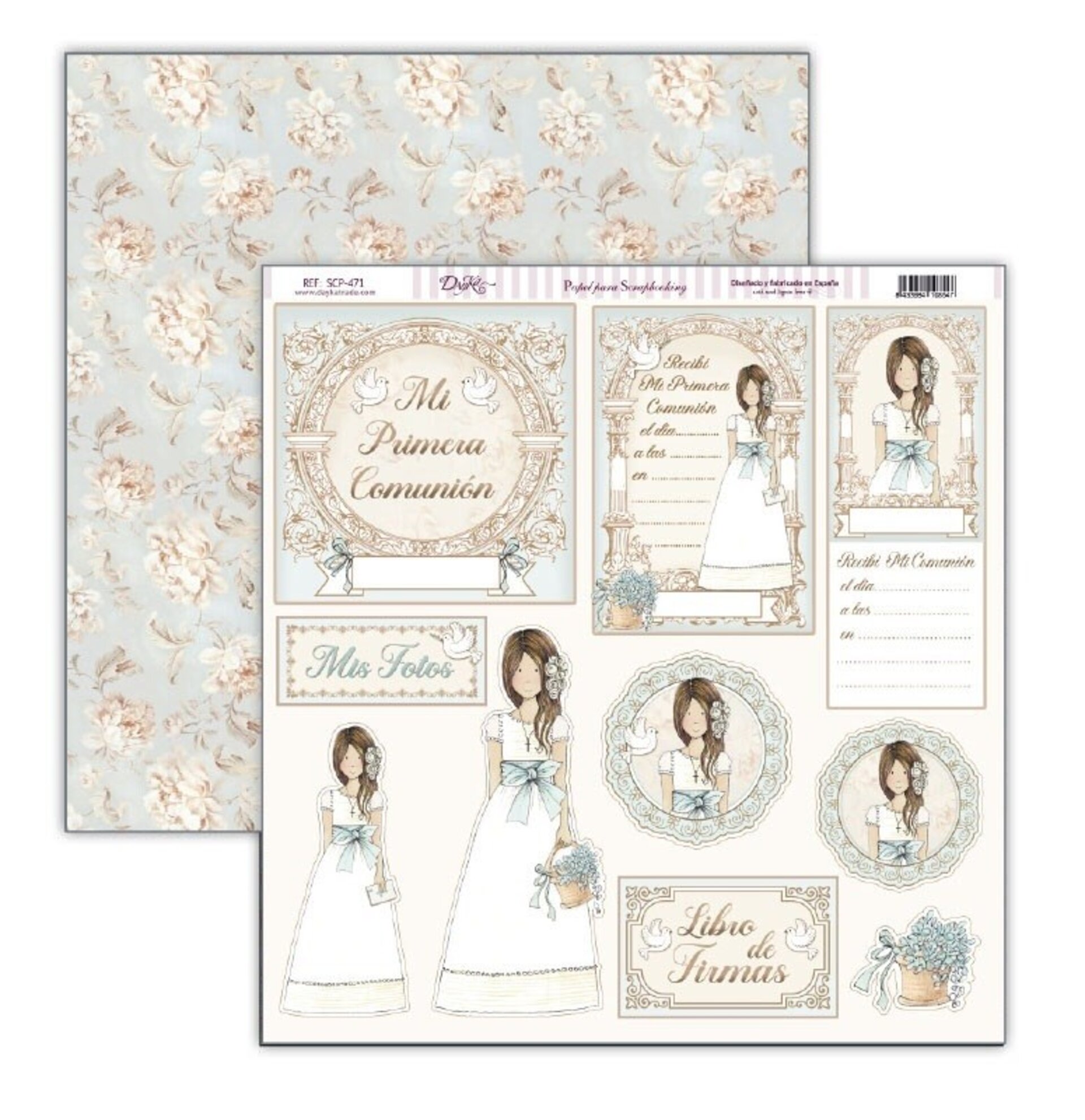Papel Scrap 30x30 Comunión niña · SCP-471 - 1