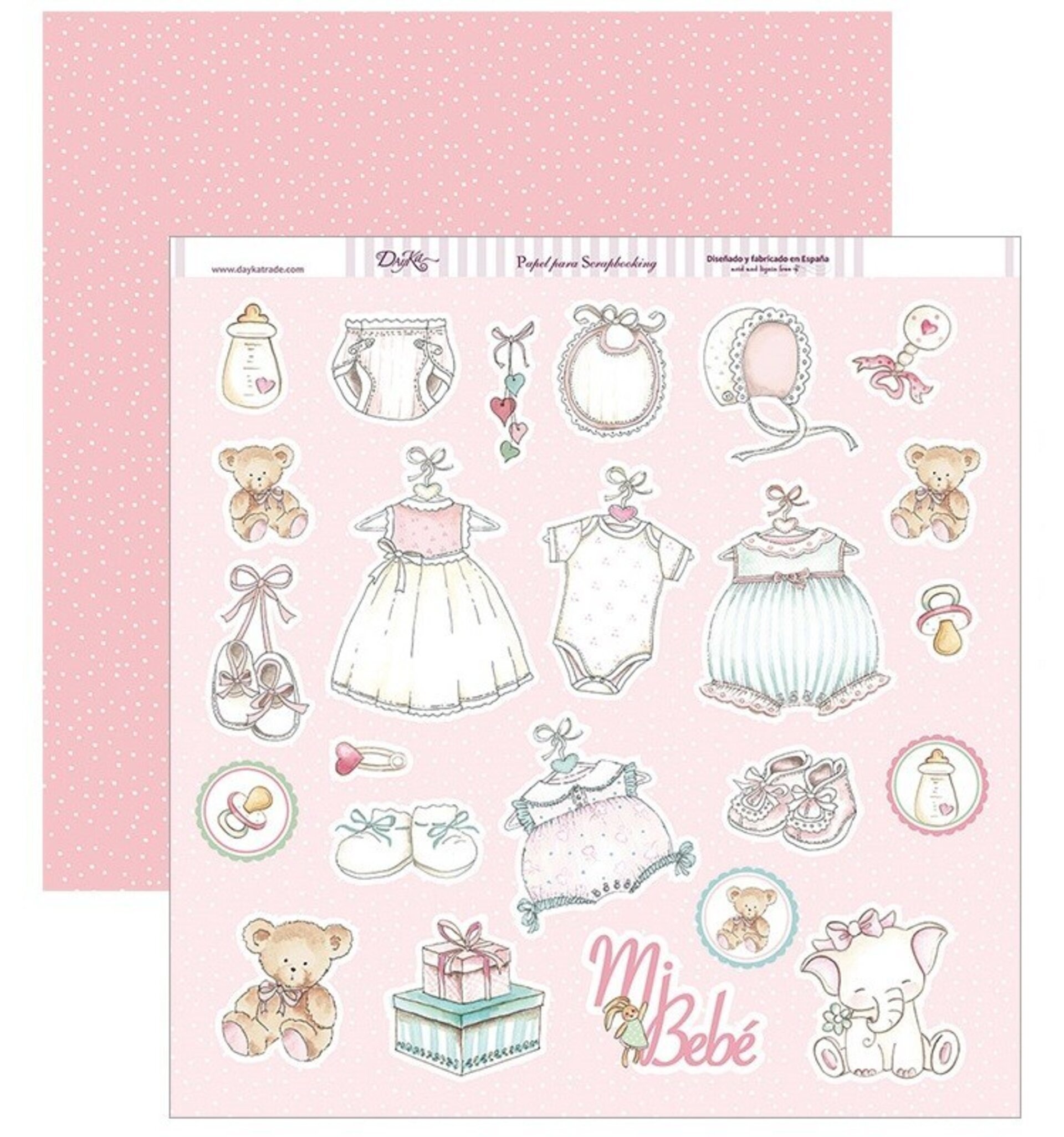 Papel Scrap 30x30 Bebé Niña · SCP-261 - 1