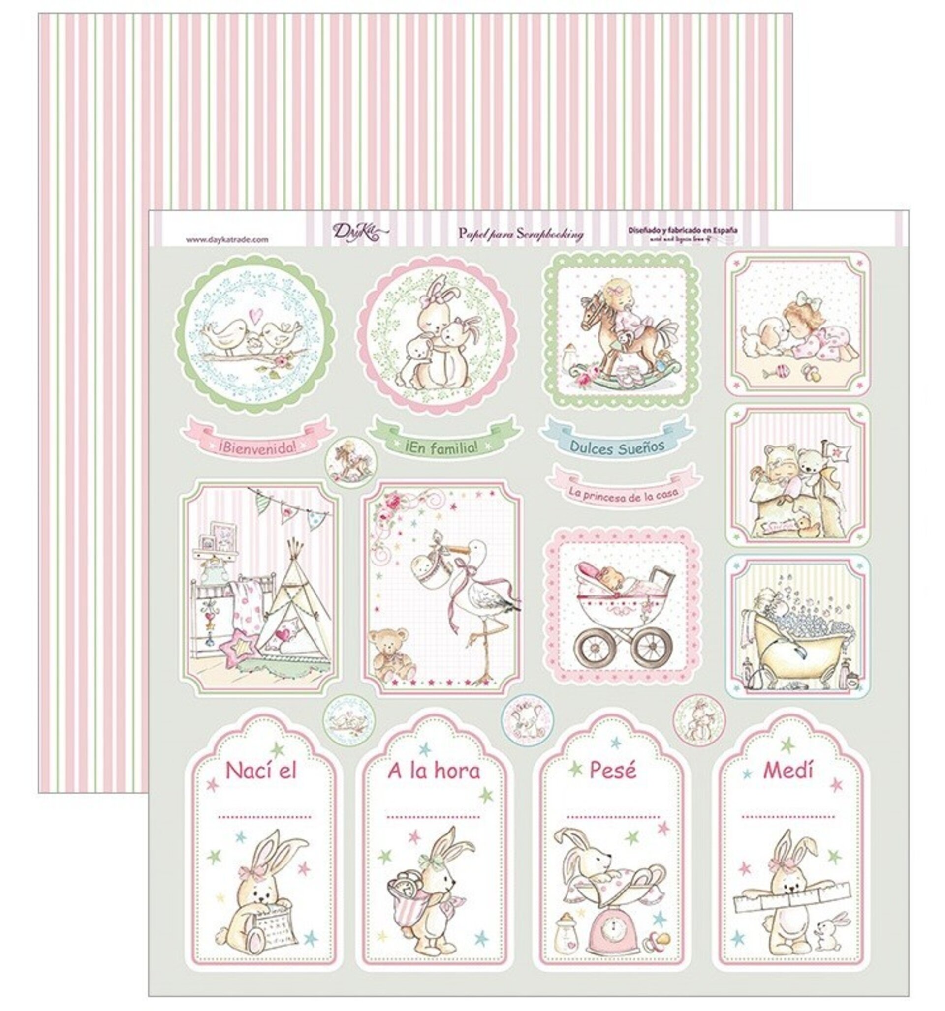 Papel Scrap 30x30 Bebé Niña · SCP-263 - 1