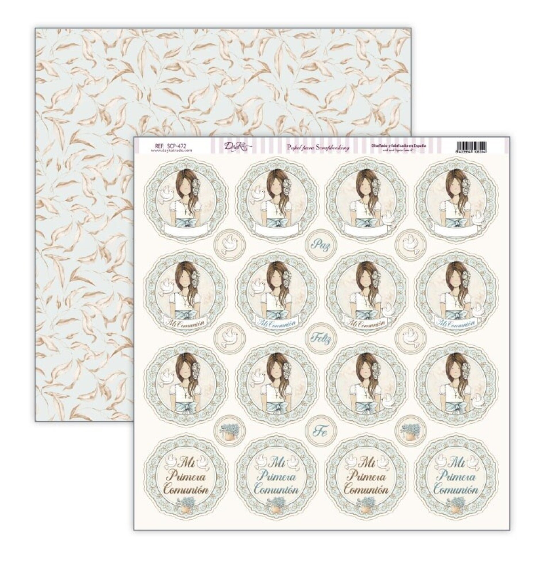 Papel Scrap 30x30 Comunión niña · SCP-472 - 1