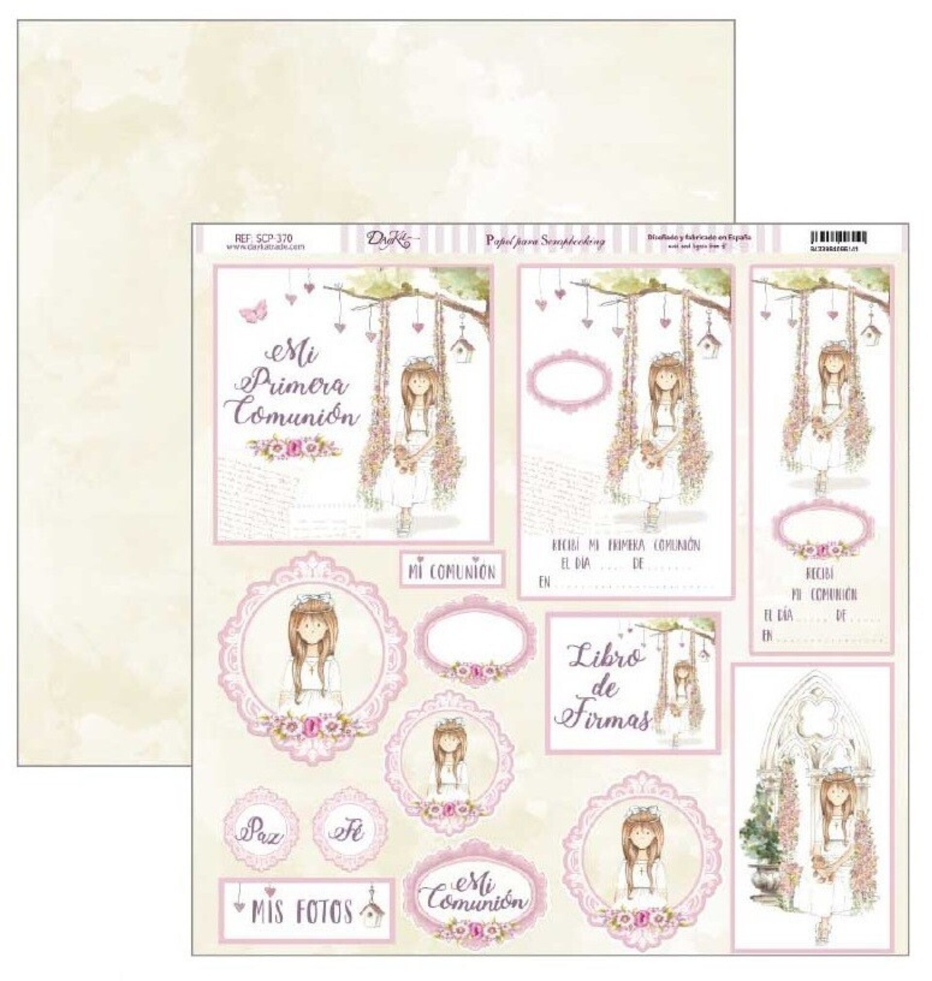 Papel Scrap 30x30 Comunión niña · SCP-370 - 1