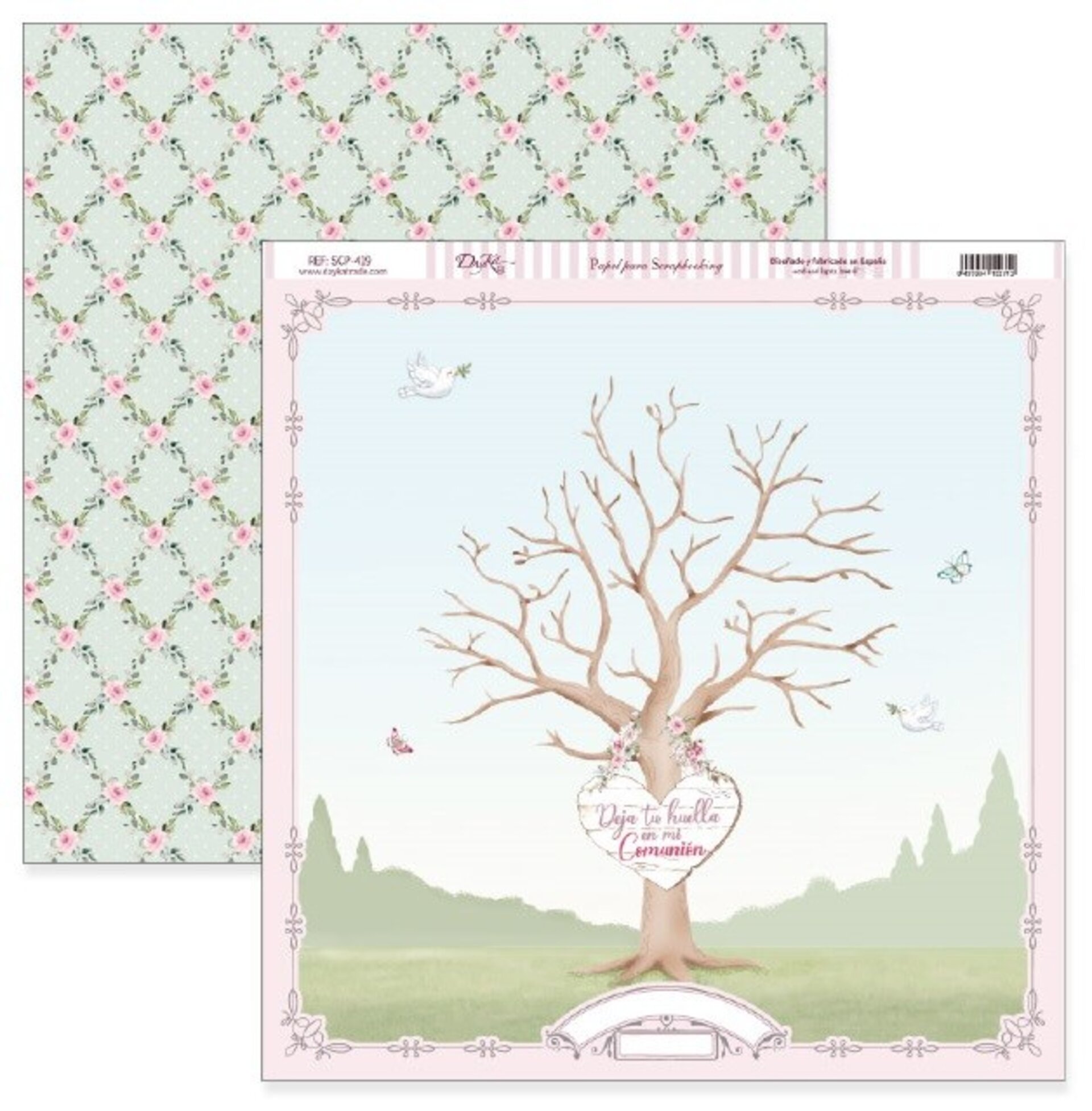 Papel Scrap 30x30 Comunión niña · SCP-419 - 1