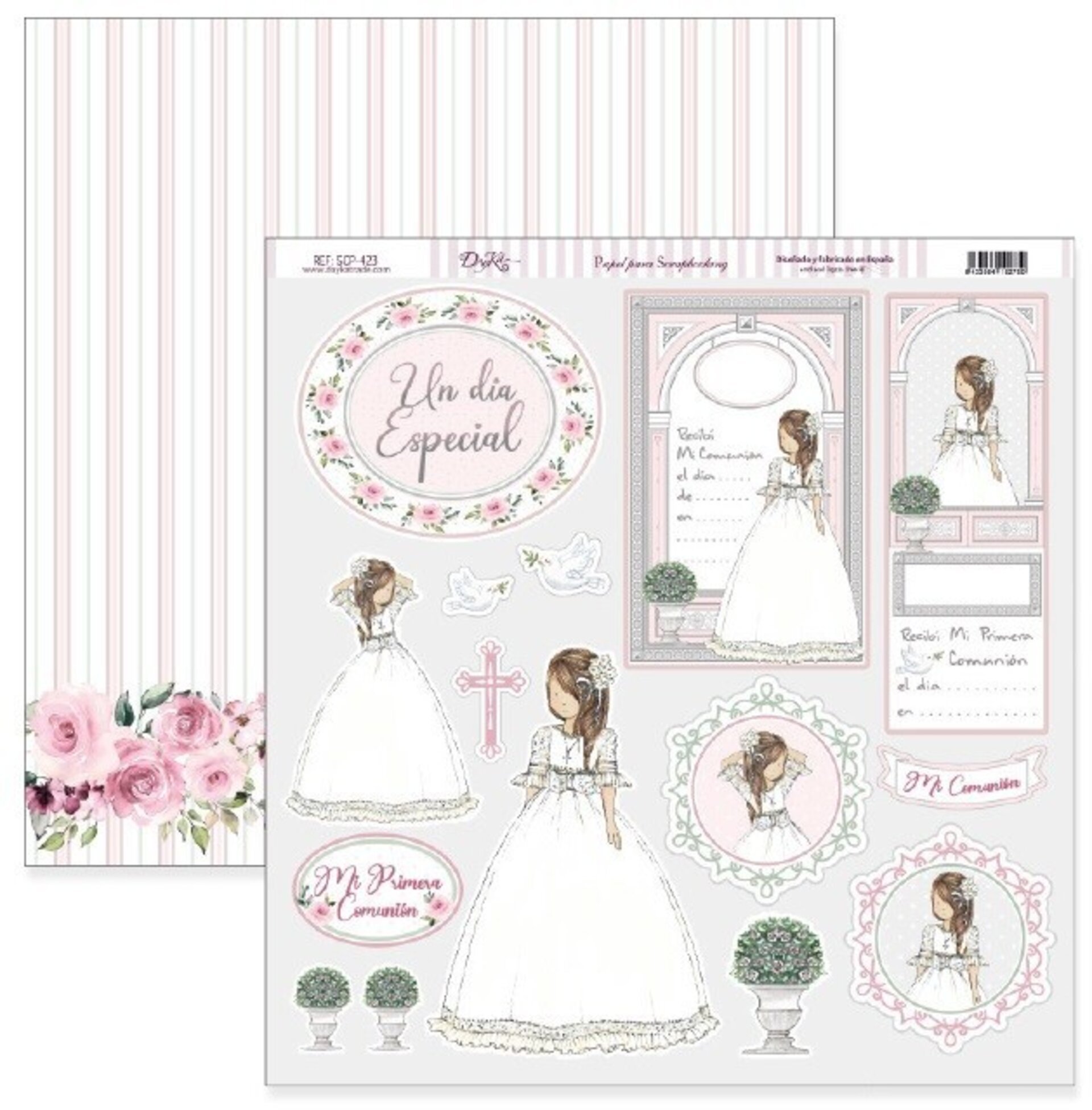 Papel Scrap 30x30 Comunión niña · SCP-423 - 1