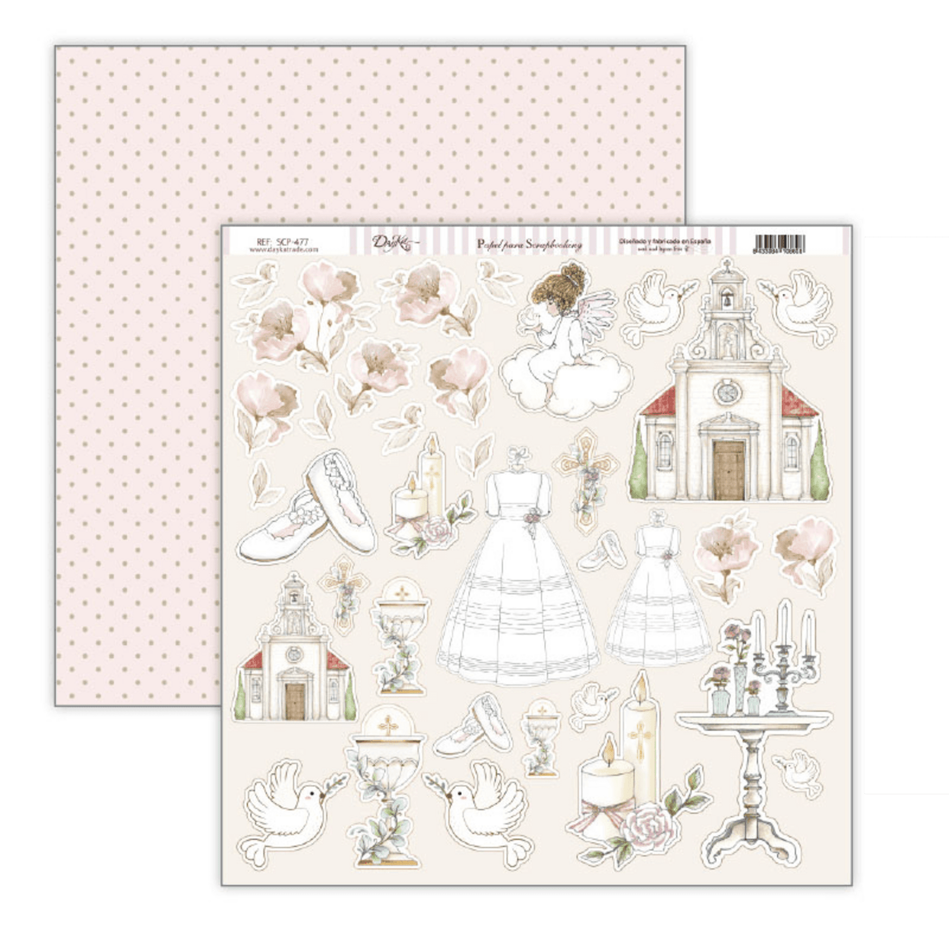 Papel Scrap 30x30 Comunión niña · SCP-477 - 1