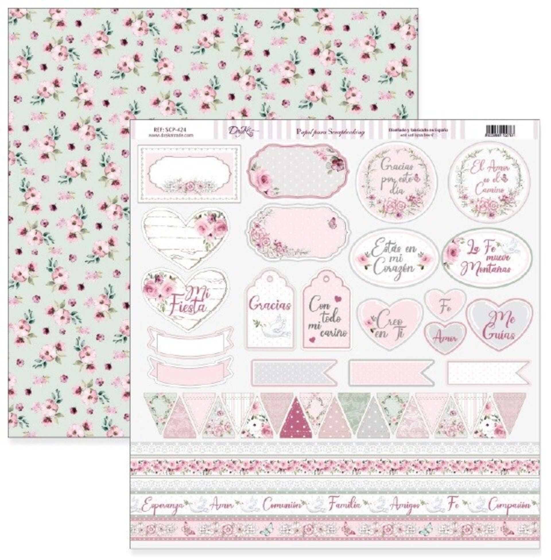 Papel Scrap 30x30 Comunión niña · SCP-424 - 1